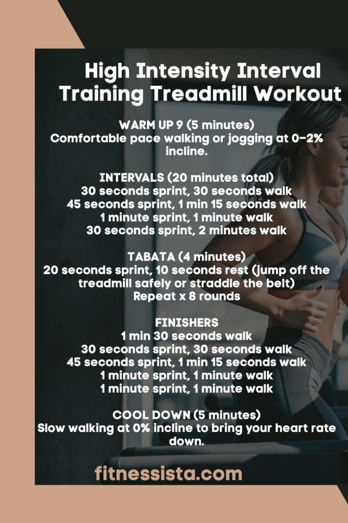 High Intensity Interval Training Treadmill Workout