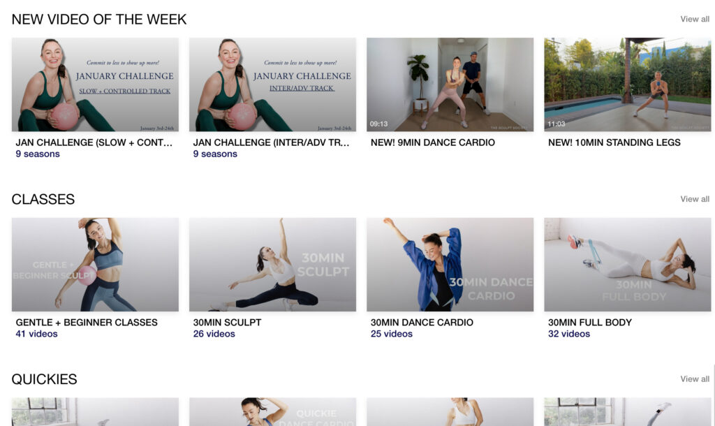Sculpt Society videos Sculpt Society Workouts Review